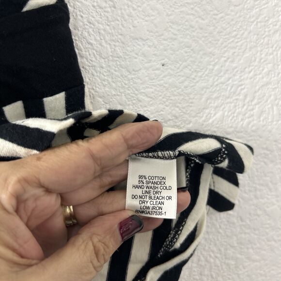 Monteau Chevron Striped Black and White Blouse - Picture 5 of 9